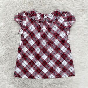 Janie and Jack Red Plaid Kids Blouse
